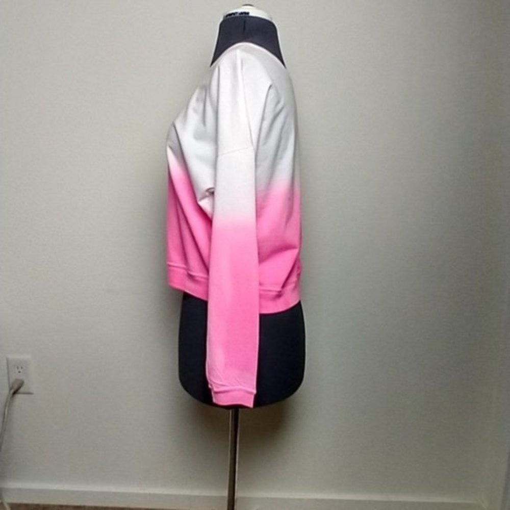 42 Pops Pink Ombre Dip Dye Pull Over Jersey Knit Top Medium - Picture 6 of 9